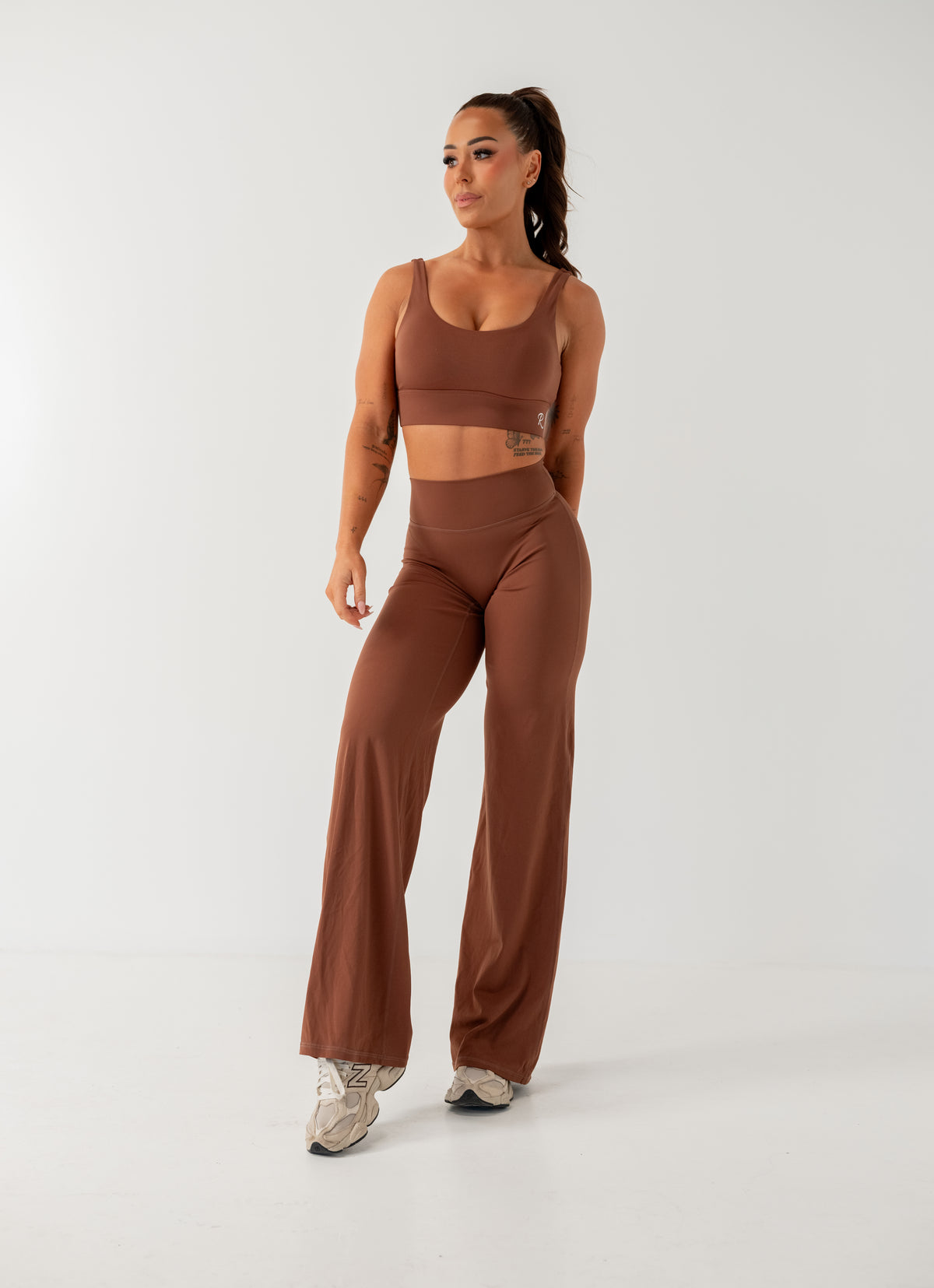 Essential Wide-Leg Tights - Chestnut - Rival Liftwear