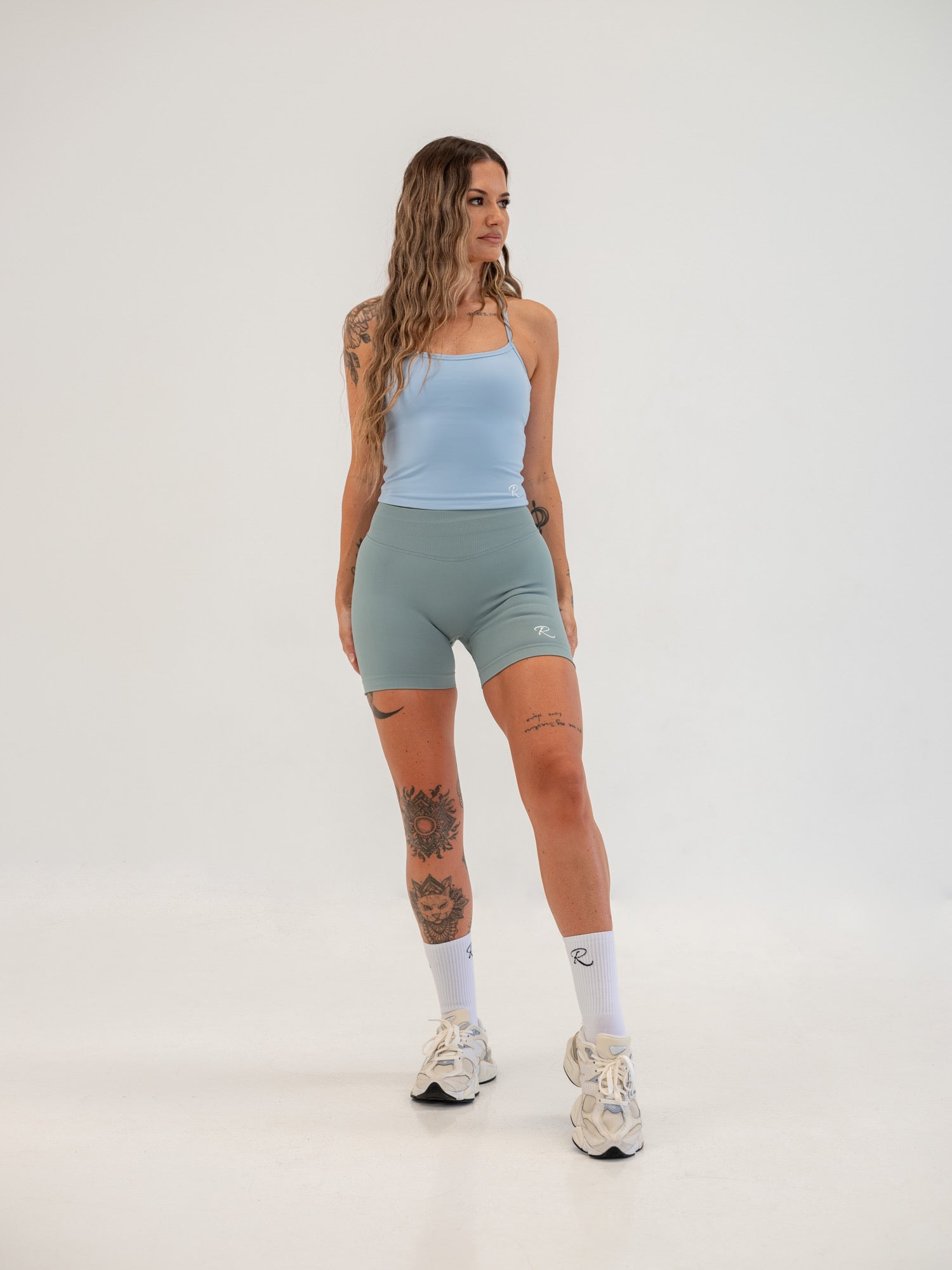 Define Longline Crop - Baby Blue