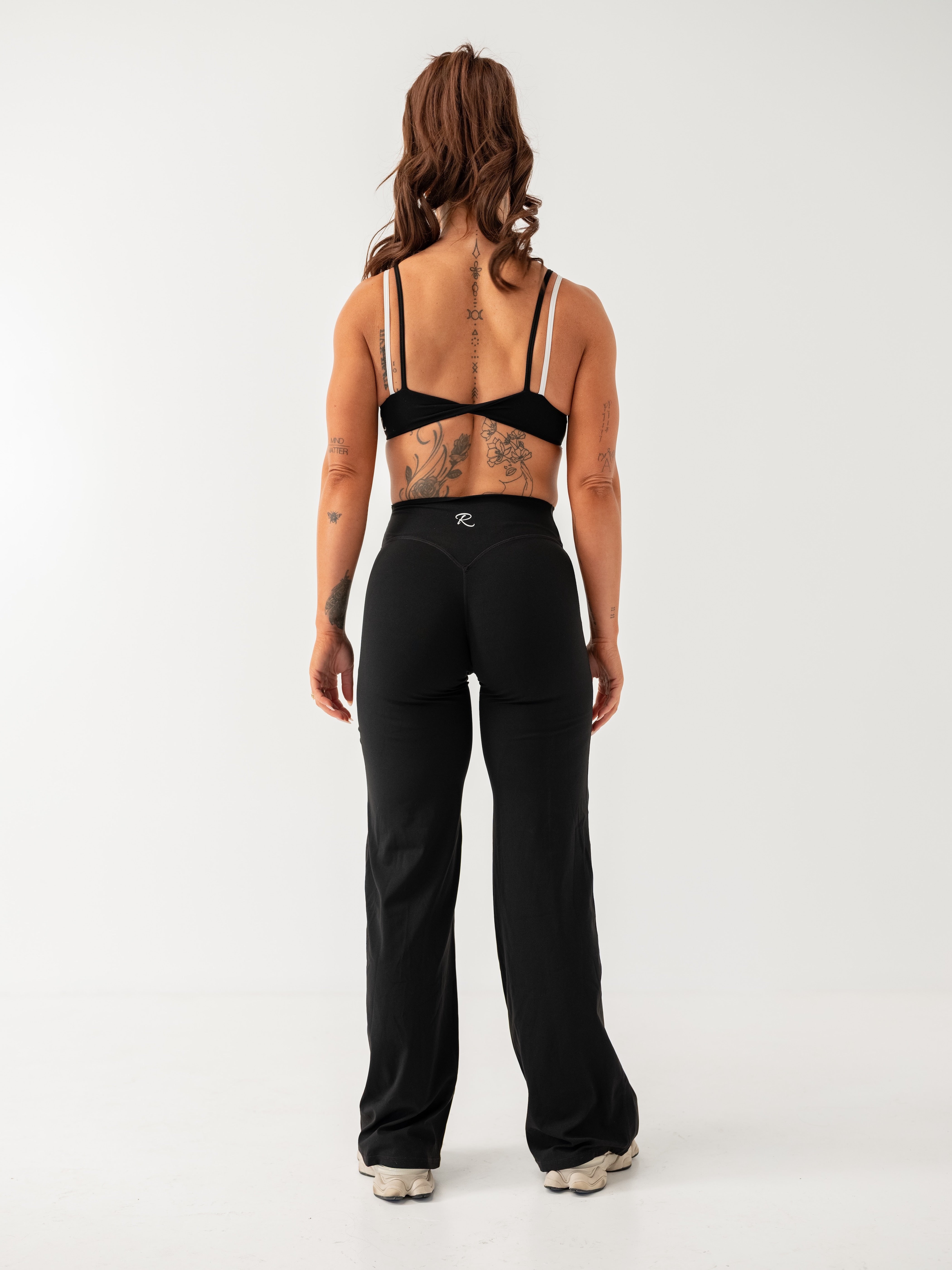 Essential Wide-Leg Tights - Black