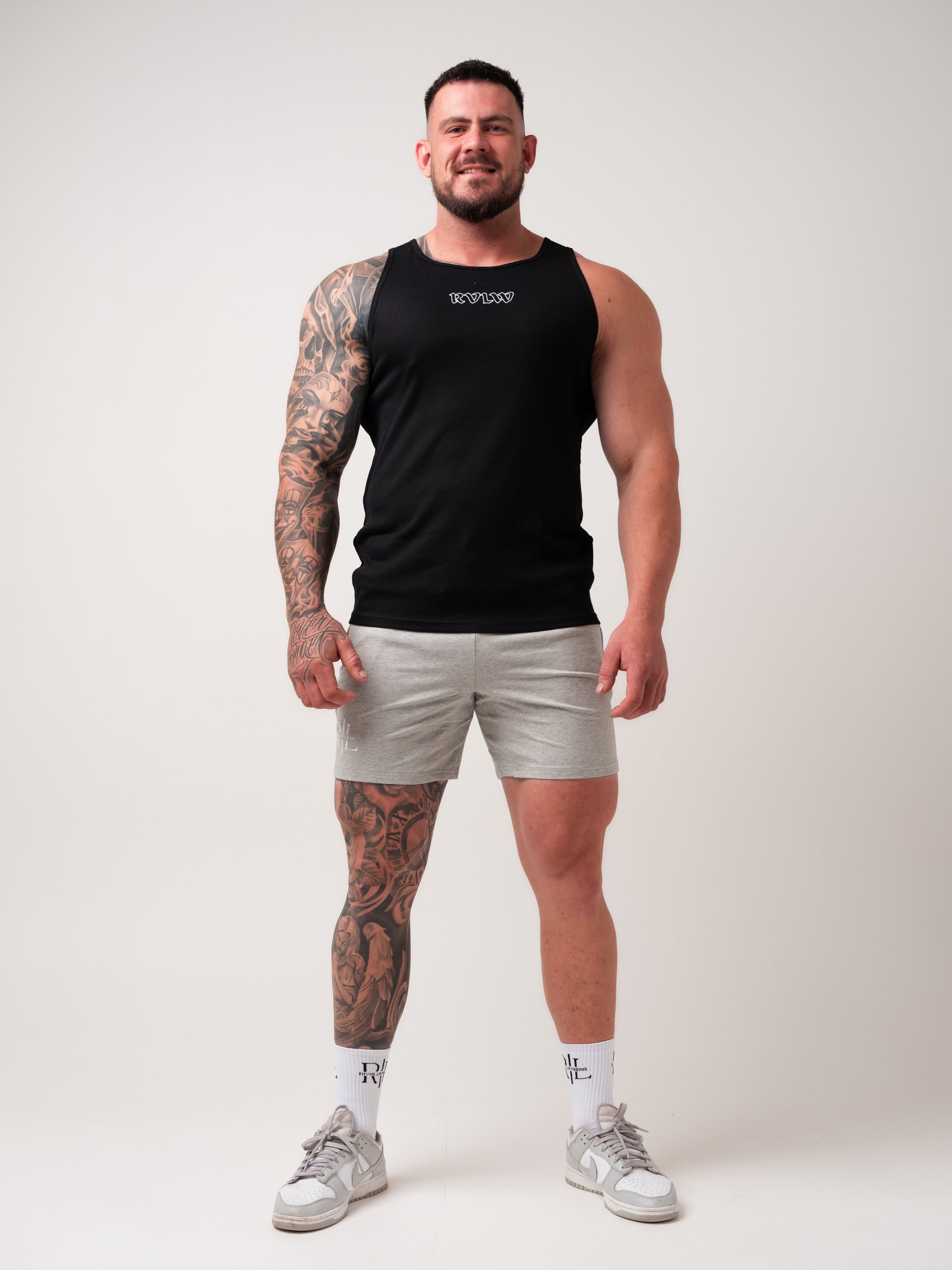 RVLW Ribbed Singlet - Black