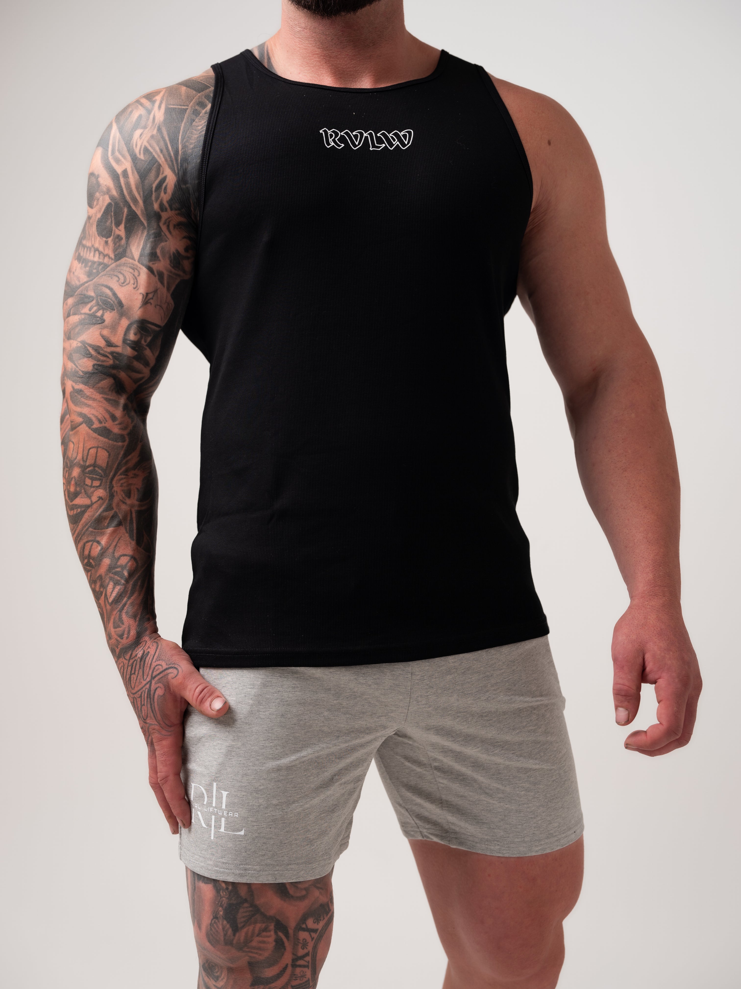 RVLW Ribbed Singlet - Black