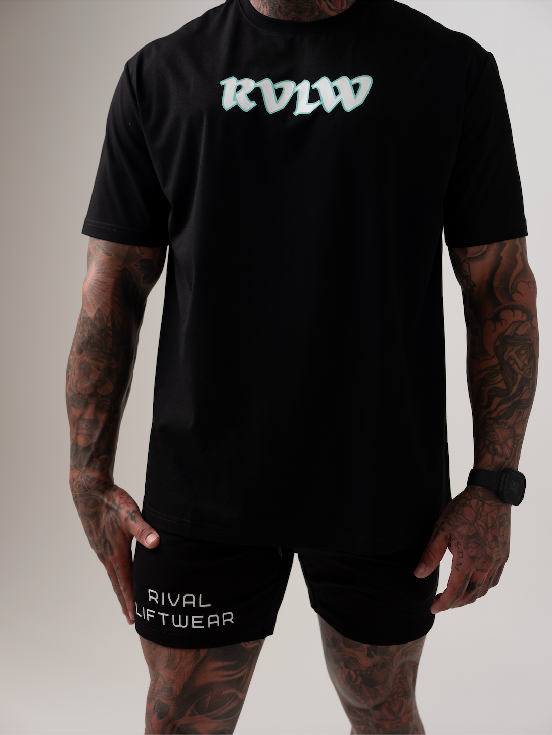 RVLW Tee - Black/Aqua