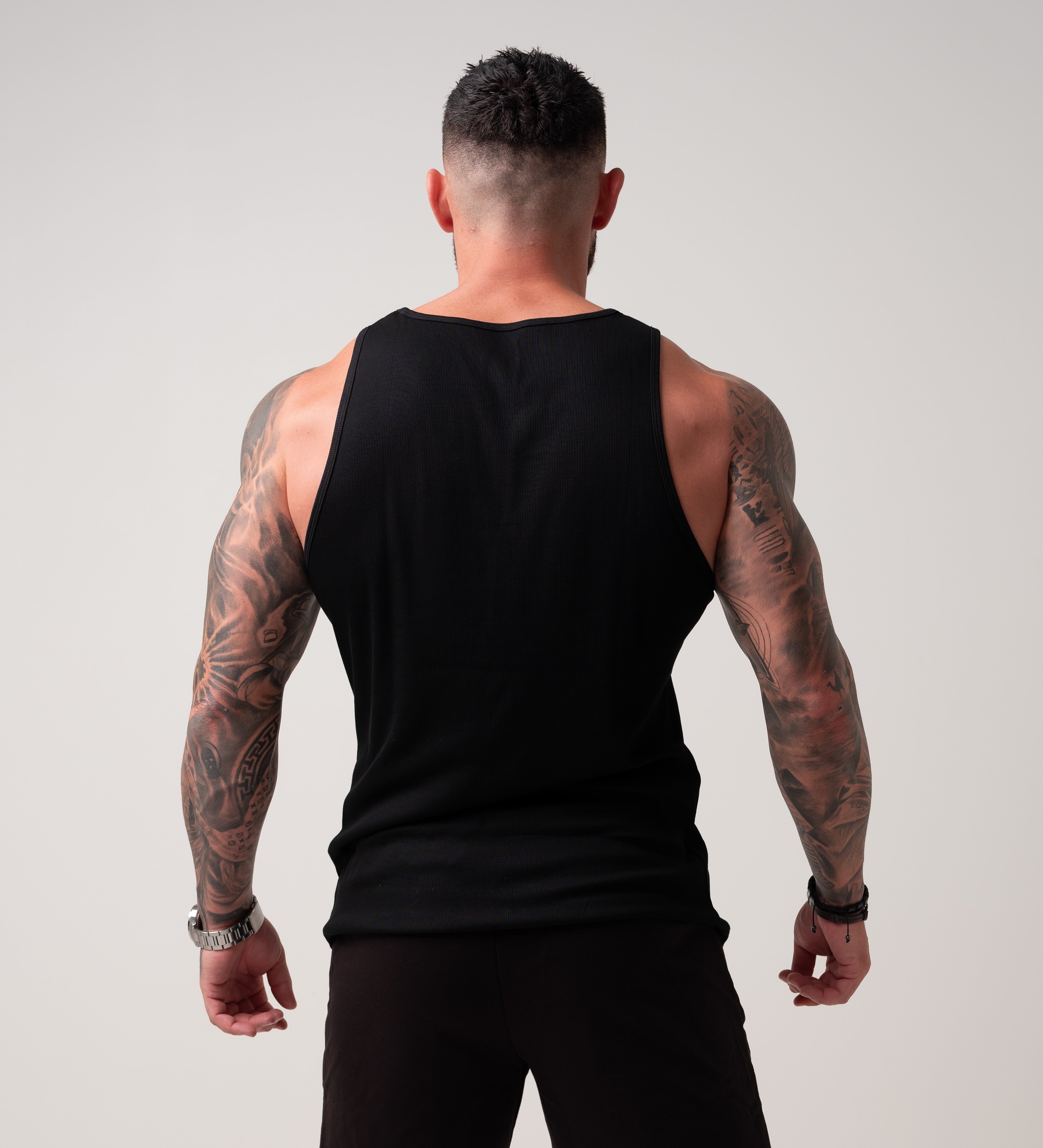 RVLW Ribbed Singlet - Black