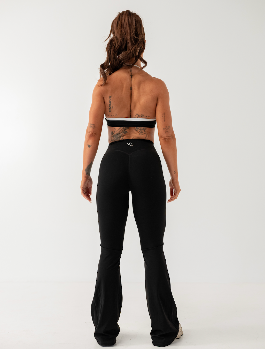 Two-Tone Halter Crop - Black