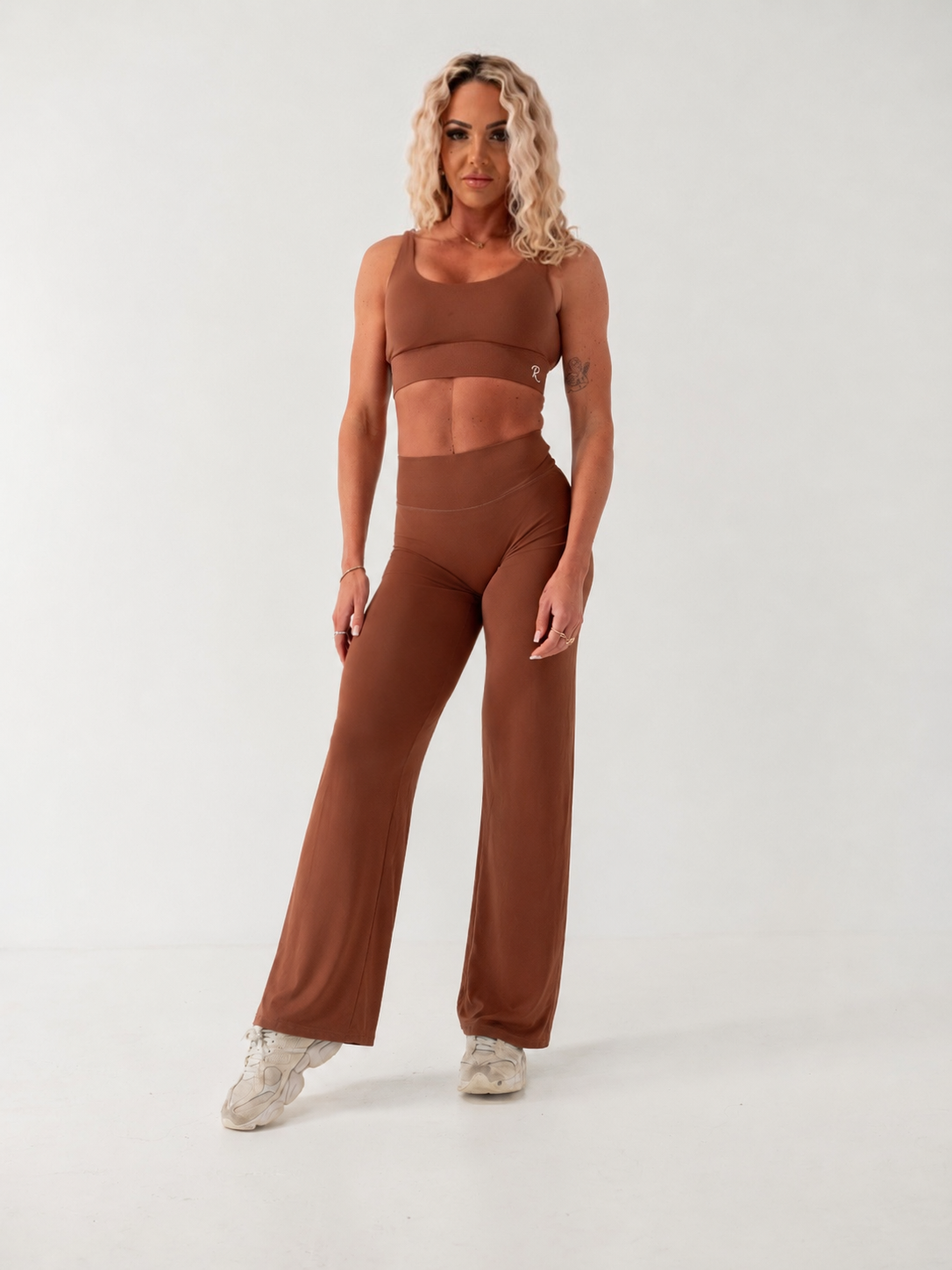 Essential Wide-Leg Tights - Chestnut