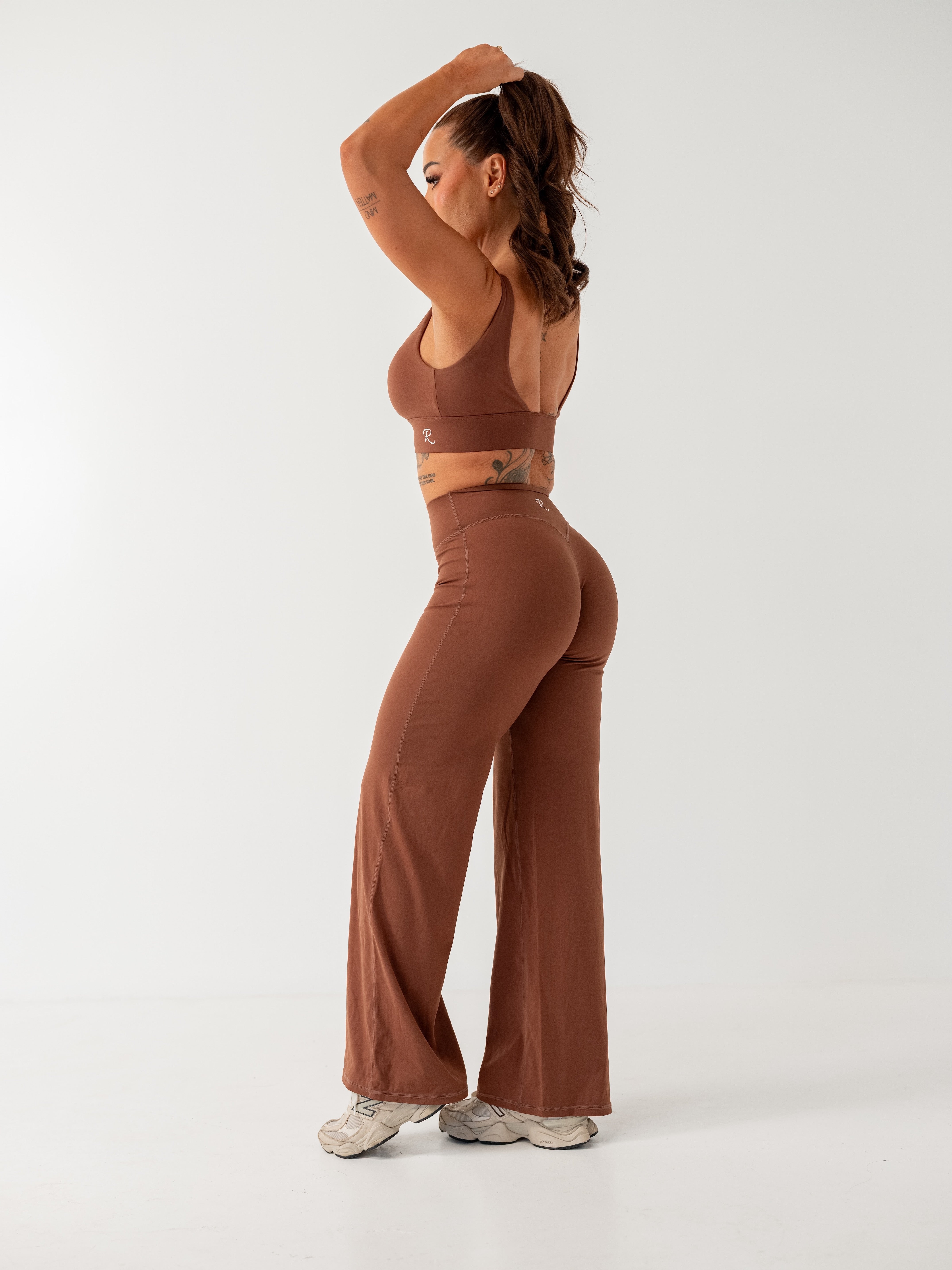 Essential Wide-Leg Tights - Chestnut