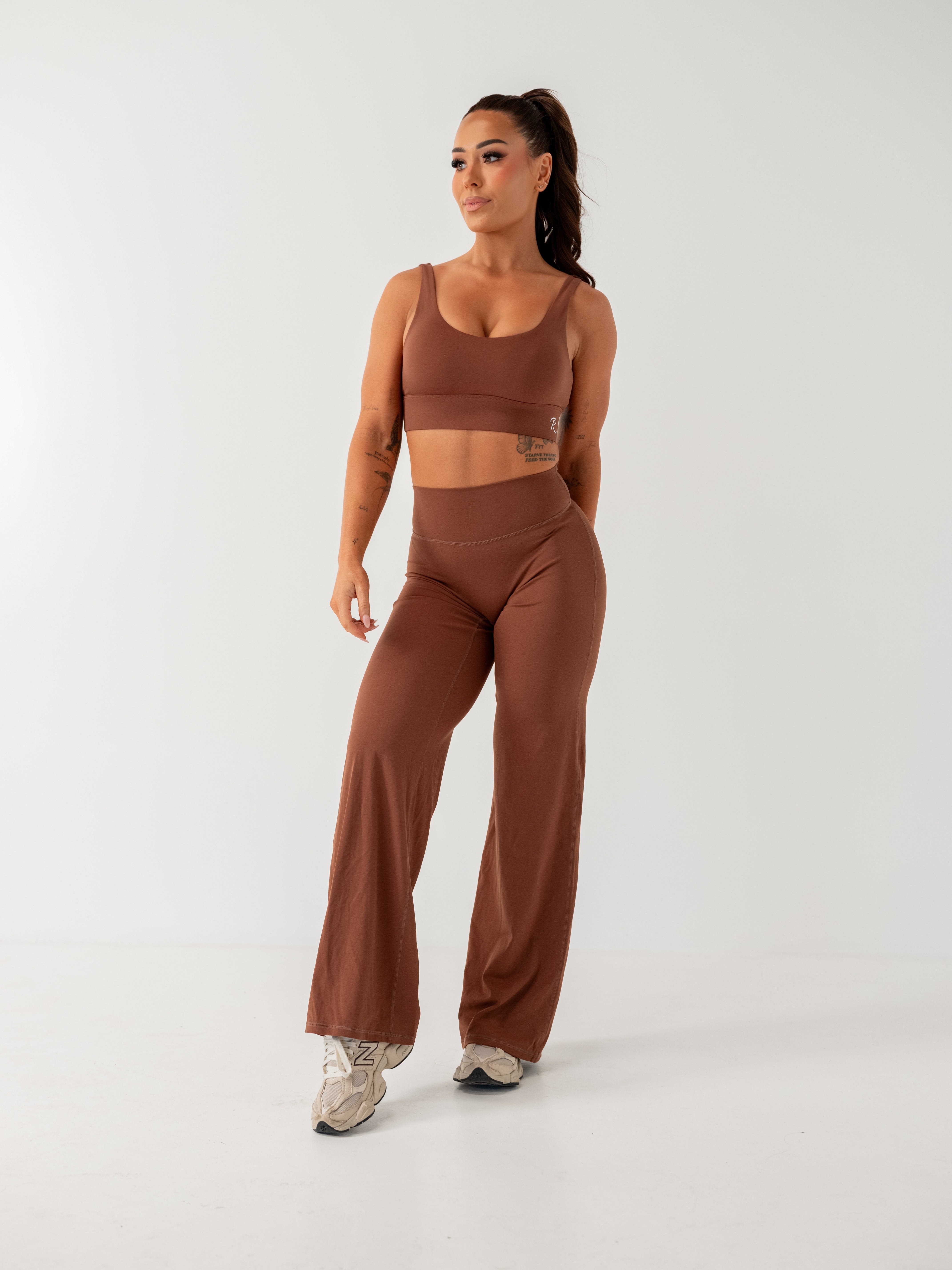 Essential Wide-Leg Tights - Chestnut