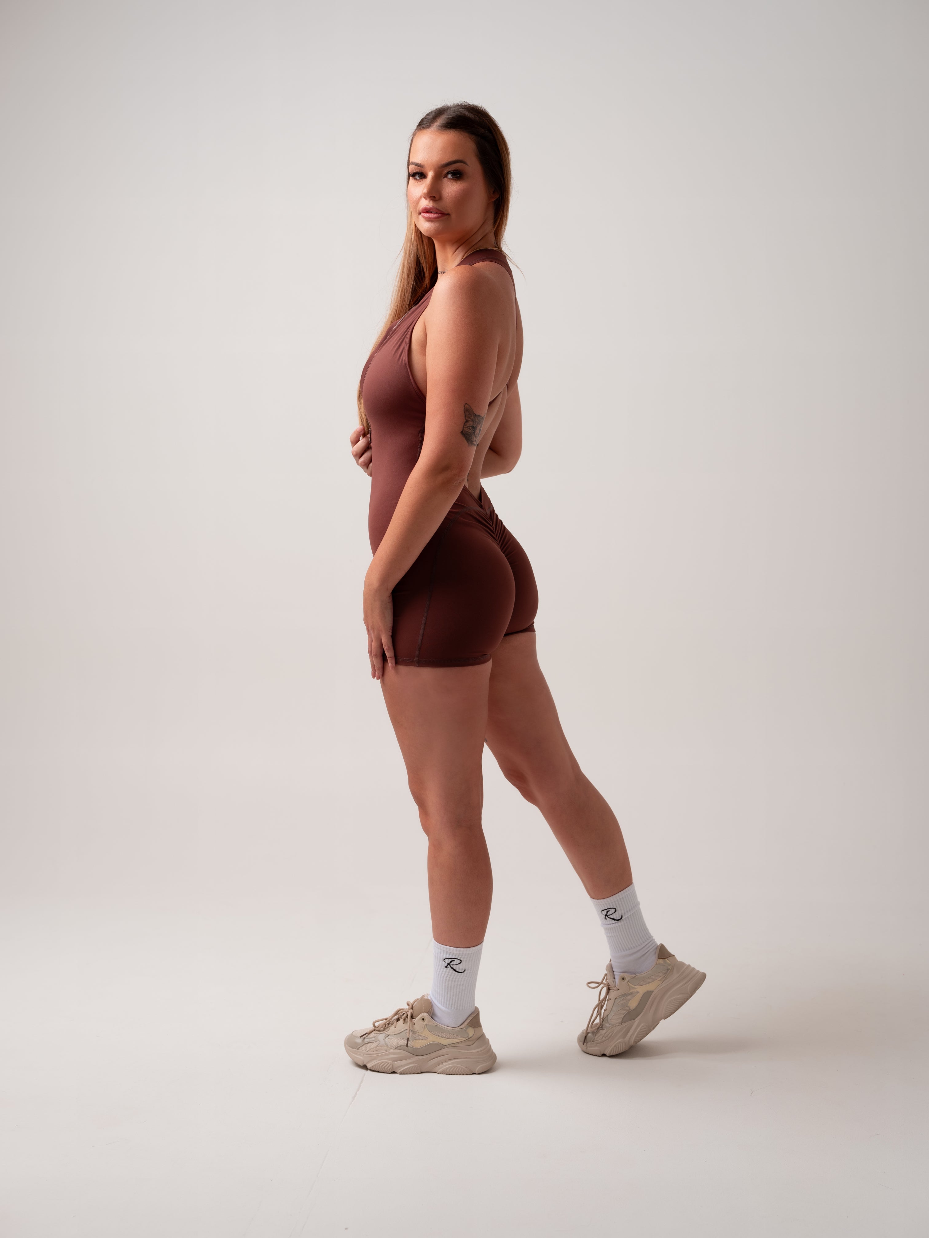 Zip Bodysuit - Brown